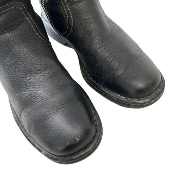 BORN Leather Riding Boots Tall Knee High Equestrian Buckle Black Size 6.5 EU37 - Picture 8 of 16